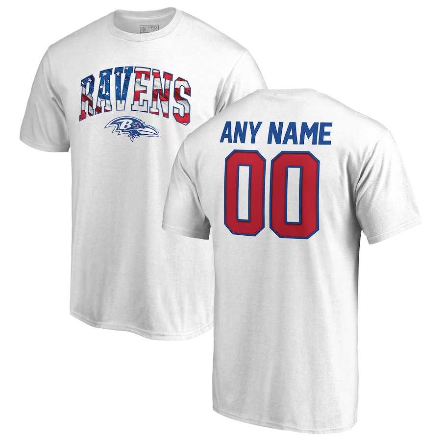 Men's Customized Baltimore Ravens NFL Pro Line by Fanatics Branded Any Name & Number Banner Wave T-Shirt White,We sell and wholesale Men's Customized Baltimore Ravens NFL Pro Line by Fanatics Branded Any Name & Number Banner Wave T-Shirt White on line form chian!